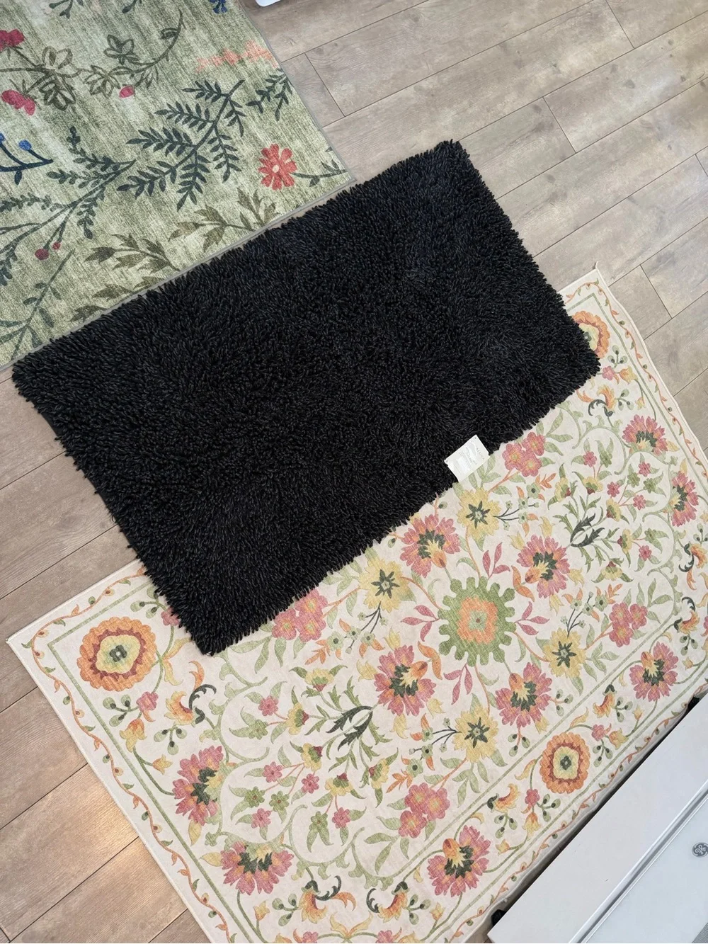 New Casaluna Cotton Looped Bath Rug Black 40x24” Large Bath Rug Melange Machine